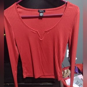 Rue 21 red long- sleeved blouse